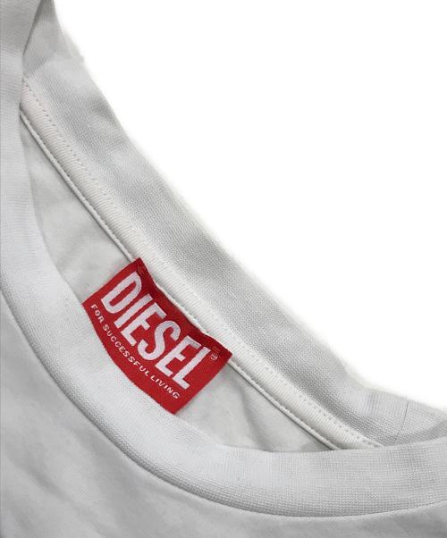 DIESEL（ディーゼル）DIESEL (ディーゼル) センターロゴクロップドTシャツ ホワイト サイズ:14Yの古着・服飾アイテム