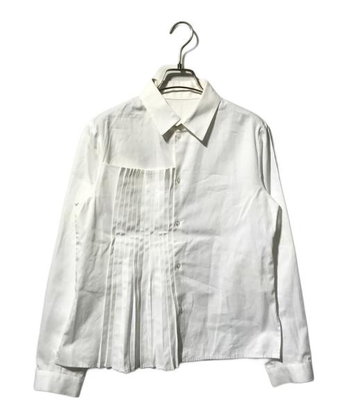 yohji yamamoto+noir（ヨウジヤマモトプリュスノアール）yohji yamamoto+noir (ヨウジヤマモトプリュスノアール) プリーツレイヤードロングスリーブシャツ ホワイト サイズ:1の古着・服飾アイテム