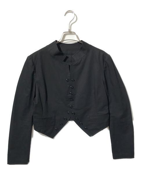 Y's（ワイズ）Y's (ワイズ) ノーカラーコットンスペンサージャケット ブラック サイズ:1の古着・服飾アイテム