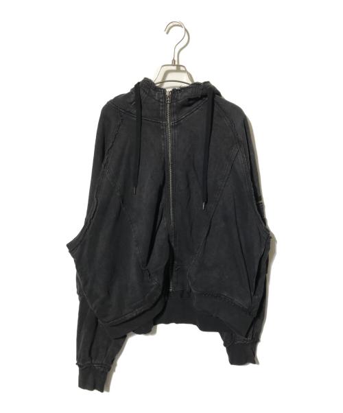 HARE（ハレ）HARE (ハレ) ショート丈ジップパーカー/フーディー グレー サイズ:Ｓの古着・服飾アイテム