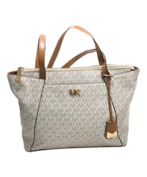 MICHAEL KORS（マイケルコース）MICHAEL KORS (マイケルコース) ミディアム ロゴ トートバッグ ホワイトの古着・服飾アイテム
