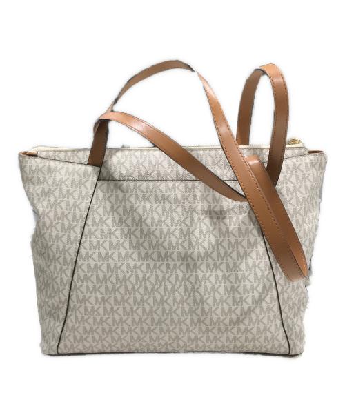 MICHAEL KORS（マイケルコース）MICHAEL KORS (マイケルコース) ミディアム ロゴ トートバッグ ホワイトの古着・服飾アイテム
