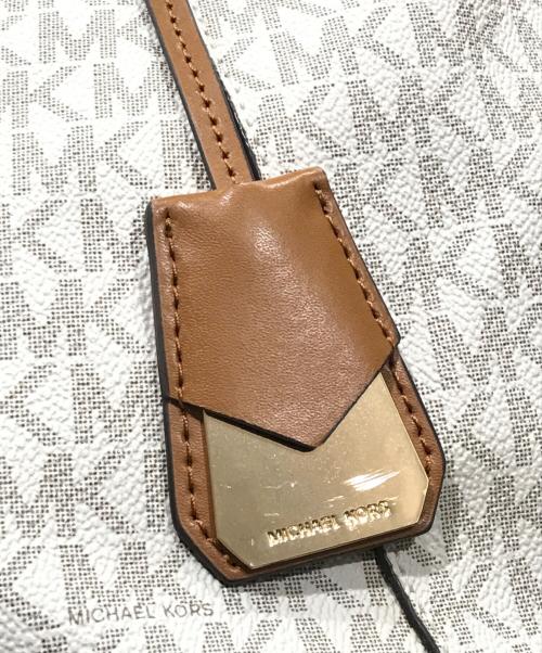 MICHAEL KORS（マイケルコース）MICHAEL KORS (マイケルコース) ミディアム ロゴ トートバッグ ホワイトの古着・服飾アイテム