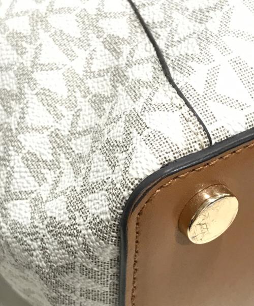 MICHAEL KORS（マイケルコース）MICHAEL KORS (マイケルコース) ミディアム ロゴ トートバッグ ホワイトの古着・服飾アイテム