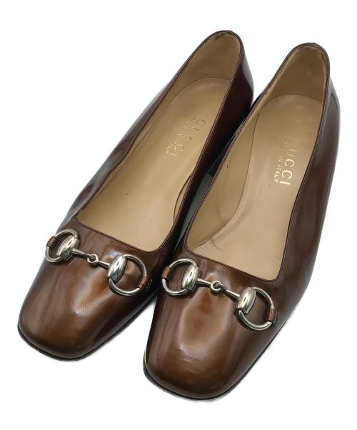 GUCCI（グッチ）GUCCI (グッチ) ホースビットパンプス ブラウン サイズ:37Cの古着・服飾アイテム