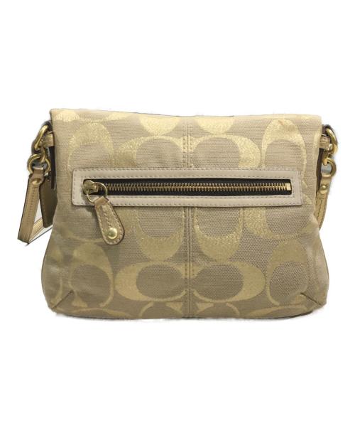 COACH（コーチ）COACH (コーチ) シグネチャーキャンバスショルダーバッグ ベージュの古着・服飾アイテム