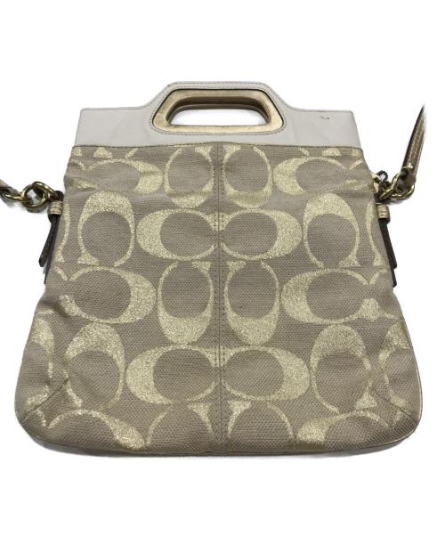 COACH（コーチ）COACH (コーチ) シグネチャーキャンバスショルダーバッグ ベージュの古着・服飾アイテム