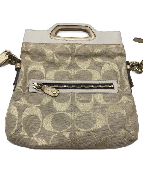 COACH（コーチ）COACH (コーチ) シグネチャーキャンバスショルダーバッグ ベージュの古着・服飾アイテム