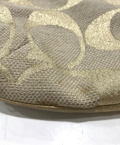COACH（コーチ）COACH (コーチ) シグネチャーキャンバスショルダーバッグ ベージュの古着・服飾アイテム