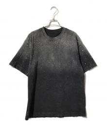 L.H.P. Danke schon（エルエイチピー/ダンケシェーン）の古着「ラインストーンクルーネックTシャツ/LINESTONE S/S TEE」｜ブラック