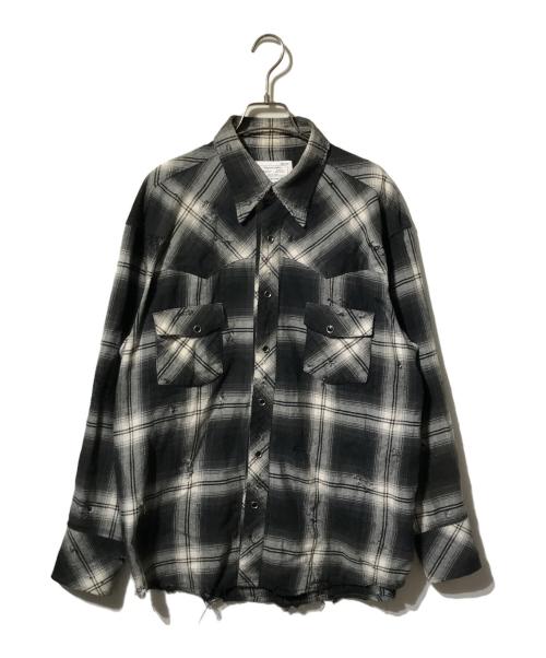 RAFU（ラフ）RAFU (ラフ) ウエスタンシャツ ブラック サイズ:Ｍの古着・服飾アイテム