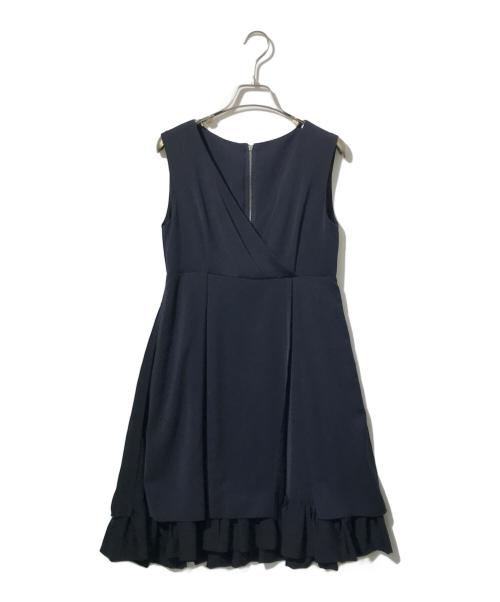 FOXEY NEWYORK（フォクシーニューヨーク）FOXEY NEWYORK (フォクシーニューヨーク) ノースリーブワンピース ネイビー サイズ:38の古着・服飾アイテム