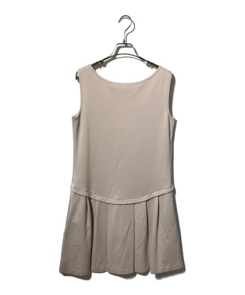 FOXEY NEWYORK（フォクシーニューヨーク）FOXEY NEWYORK (フォクシーニューヨーク) ノースリーブワンピース ベージュ サイズ:40の古着・服飾アイテム
