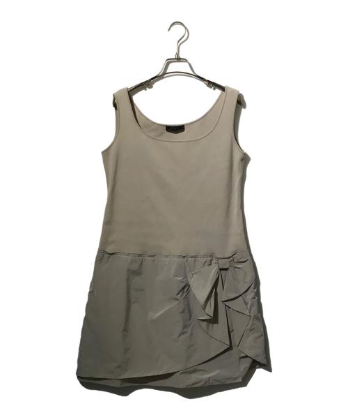 FOXEY（フォクシー）FOXEY (フォクシー) 切替ノースリーブニット ベージュ サイズ:42の古着・服飾アイテム