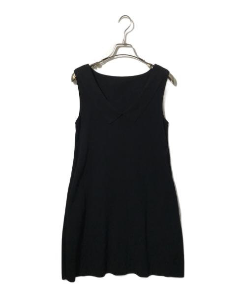 FOXEY NEWYORK（フォクシーニューヨーク）FOXEY NEWYORK (フォクシーニューヨーク) ニットノースリーブワンピース ブラック サイズ:40の古着・服飾アイテム
