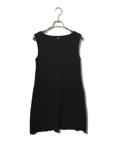 FOXEY NEWYORK（フォクシーニューヨーク）FOXEY NEWYORK (フォクシーニューヨーク) ニットノースリーブワンピース ブラック サイズ:40の古着・服飾アイテム