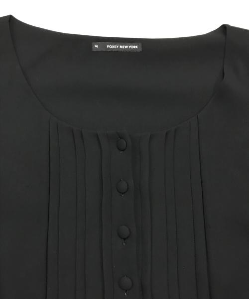 FOXEY NEWYORK（フォクシーニューヨーク）FOXEY NEWYORK (フォクシーニューヨーク) 半袖ワンピース ブラック サイズ:38の古着・服飾アイテム