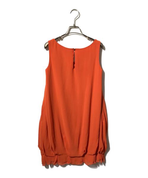 FOXEY NEWYORK（フォクシーニューヨーク）FOXEY NEWYORK (フォクシーニューヨーク) バルーンノースリーブワンピース オレンジ サイズ:38の古着・服飾アイテム