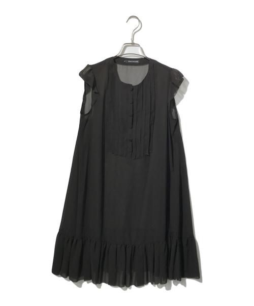 FOXEY NEWYORK（フォクシーニューヨーク）FOXEY NEWYORK (フォクシーニューヨーク) シアーノースリーブワンピース ブラウン サイズ:40の古着・服飾アイテム