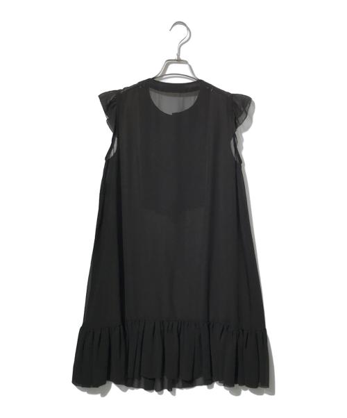 FOXEY NEWYORK（フォクシーニューヨーク）FOXEY NEWYORK (フォクシーニューヨーク) シアーノースリーブワンピース ブラウン サイズ:40の古着・服飾アイテム