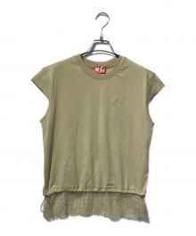 DIESEL（ディーゼル）の古着「レース切替カットソー」｜ベージュ