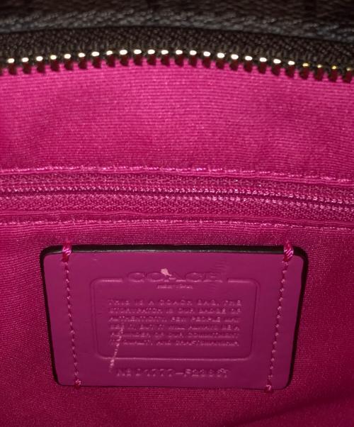 COACH（コーチ）COACH (コーチ) シグネチャートートバッグ ブラウン×ピンクの古着・服飾アイテム