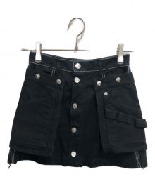 DIESEL（ディーゼル）の古着「ディタッチャブルポケット付きAラインミニスカート」｜ブラック