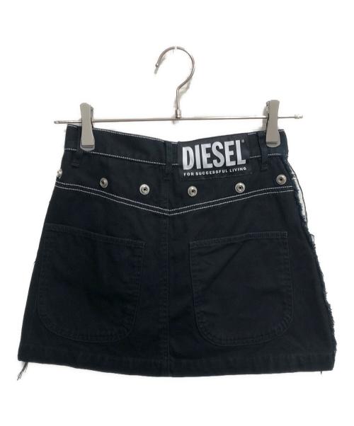 DIESEL（ディーゼル）DIESEL (ディーゼル) ディタッチャブルポケット付きAラインミニスカート ブラック サイズ:23の古着・服飾アイテム