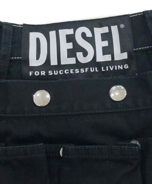 DIESEL（ディーゼル）DIESEL (ディーゼル) ディタッチャブルポケット付きAラインミニスカート ブラック サイズ:23の古着・服飾アイテム