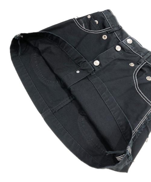 DIESEL（ディーゼル）DIESEL (ディーゼル) ディタッチャブルポケット付きAラインミニスカート ブラック サイズ:23の古着・服飾アイテム