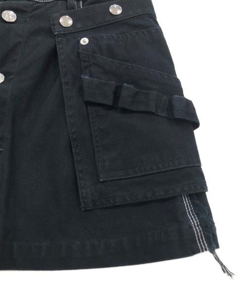 DIESEL（ディーゼル）DIESEL (ディーゼル) ディタッチャブルポケット付きAラインミニスカート ブラック サイズ:23の古着・服飾アイテム