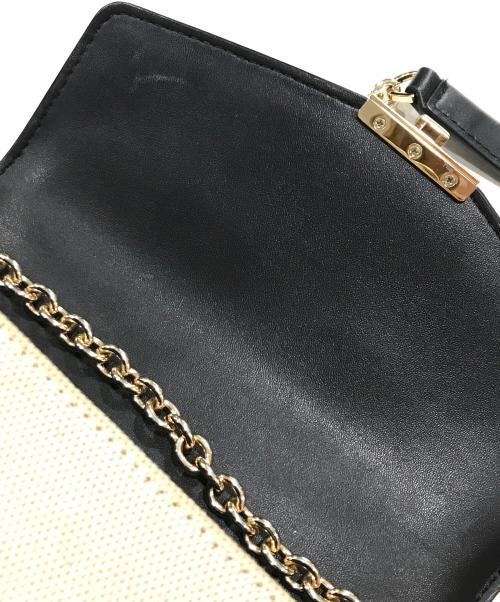 MICHAEL KORS（マイケルコース）MICHAEL KORS (マイケルコース) SoHo スモール スタッズド レザー＆キャンバス ショルダーバッグ ブラック×ベージュの古着・服飾アイテム