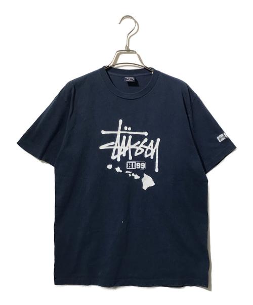 stussy（ステューシー）stussy (ステューシー) 90’S プリントTシャツ ネイビー サイズ:Ｍの古着・服飾アイテム