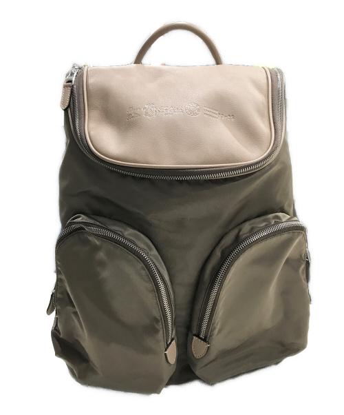 Felisi（フェリージ）Felisi (フェリージ) リモンタナイロン×シュリンクレザー バックパック ブラウンの古着・服飾アイテム
