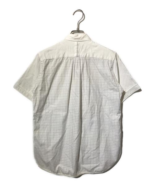 JUNYA WATANABE CdG MAN（ジュンヤ ワタナベ コム デ ギャルソン マン）JUNYA WATANABE CdG MAN (ジュンヤ ワタナベ コム デ ギャルソン マン) 切替半袖シャツ/白シャツ/チェックシャツ ホワイト サイズ:ＸＳの古着・服飾アイテム