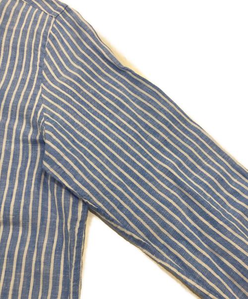 POLO RALPH LAUREN（ポロ・ラルフローレン）POLO RALPH LAUREN (ポロ・ラルフローレン) リネンストライプシャツ ブルー サイズ:Ⅼの古着・服飾アイテム