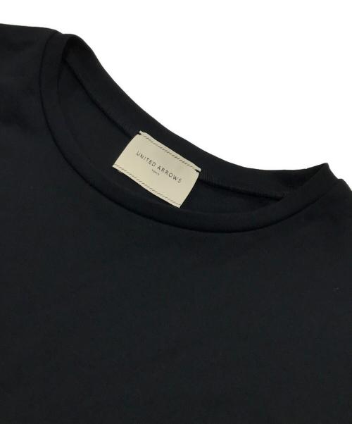UNITED ARROWS TOKYO（ユナイテッドアローズトウキョウ）UNITED ARROWS TOKYO (ユナイテッドアローズトウキョウ) エンブロイダリープリーツ コンビ Tシャツ ブラック サイズ:表記なしの古着・服飾アイテム