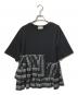 UNITED ARROWS TOKYO（ユナイテッドアローズトウキョウ）の古着「エンブロイダリープリーツ コンビ Tシャツ」｜ブラック