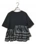 UNITED ARROWS TOKYO (ユナイテッドアローズトウキョウ) エンブロイダリープリーツ コンビ Tシャツ ブラック サイズ:表記なし：8000円