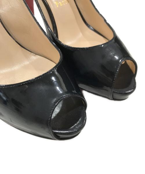 Christian Louboutin（クリスチャン・ルブタン）Christian Louboutin (クリスチャン・ルブタン) オープントゥヒールパンプス ブラック サイズ:36の古着・服飾アイテム