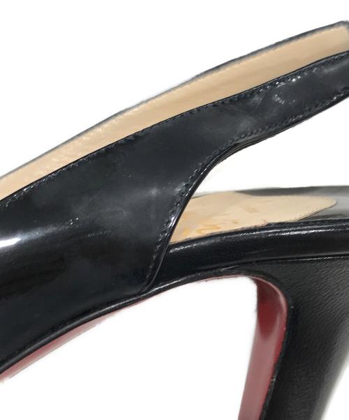 Christian Louboutin（クリスチャン・ルブタン）Christian Louboutin (クリスチャン・ルブタン) オープントゥヒールパンプス ブラック サイズ:36の古着・服飾アイテム