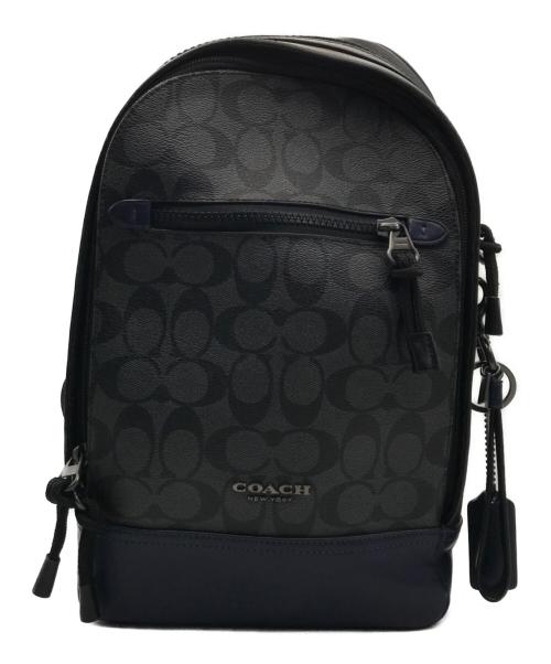 COACH（コーチ）COACH (コーチ) ボディーバッグ ネイビー×グレーの古着・服飾アイテム
