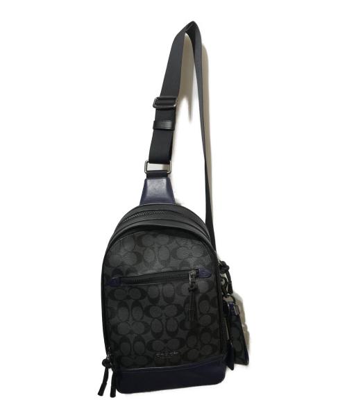 COACH（コーチ）COACH (コーチ) ボディーバッグ ネイビー×グレーの古着・服飾アイテム