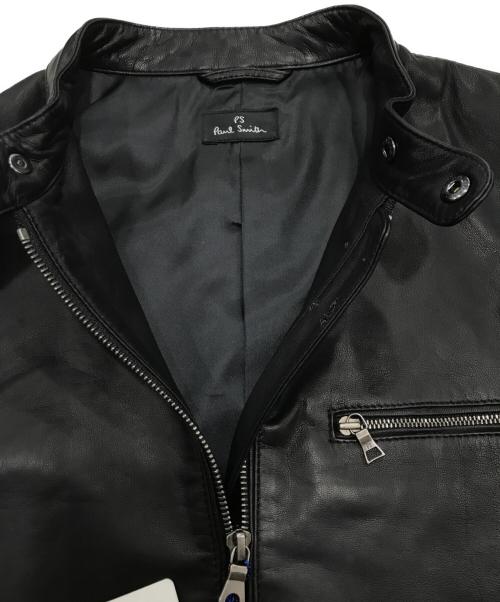 PS Paul Smith（ＰＳポールスミス）PS Paul Smith (ＰＳポールスミス) ラムレザージャケット ブラック サイズ:Ｌの古着・服飾アイテム