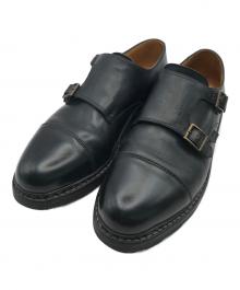 PARABOOT（パラブーツ）の古着「WILLIAM ダブルモンクストラップシューズ」｜ブラック