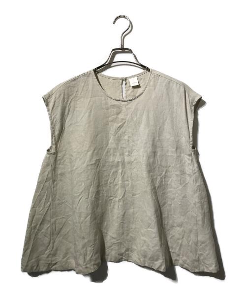 KAGURE（カグレ）kagure (カグレ) リネンフレアブラウス/ノースリーブブラウス アイボリー サイズ:SIZE FREEの古着・服飾アイテム