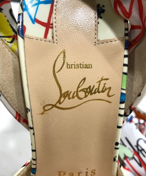 Christian Louboutin（クリスチャン・ルブタン）Christian Louboutin (クリスチャン・ルブタン) ルビタグオープントゥヒールパンプス マルチカラー サイズ:36の古着・服飾アイテム