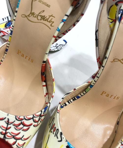 Christian Louboutin（クリスチャン・ルブタン）Christian Louboutin (クリスチャン・ルブタン) ルビタグオープントゥヒールパンプス マルチカラー サイズ:36の古着・服飾アイテム