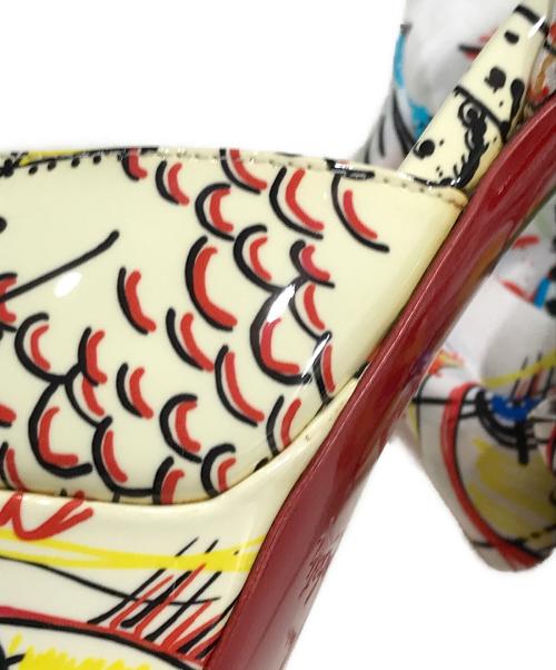 Christian Louboutin（クリスチャン・ルブタン）Christian Louboutin (クリスチャン・ルブタン) ルビタグオープントゥヒールパンプス マルチカラー サイズ:36の古着・服飾アイテム