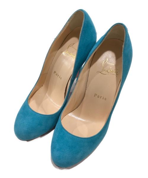 Christian Louboutin（クリスチャン・ルブタン）Christian Louboutin (クリスチャン・ルブタン) スウェードヒールパンプス ブルー サイズ:35 1/2の古着・服飾アイテム